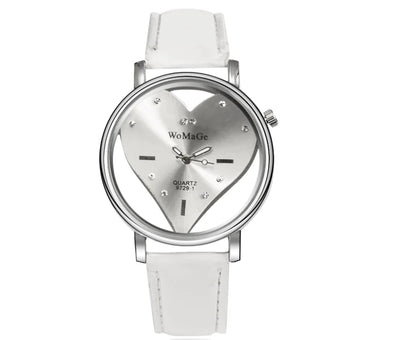 Ladies Heart-Shaped Hollow Watch - Elegant Wristwatch